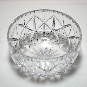 NEW Vintage European Cut Crystal Bowl – Starburst & Diamond Pattern